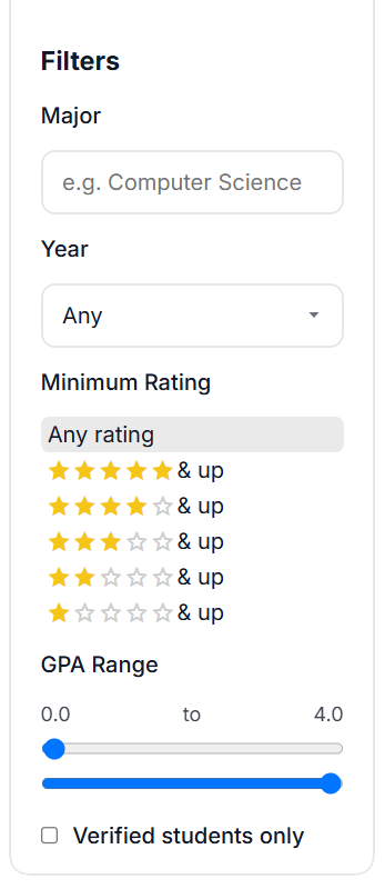 Filter Menu